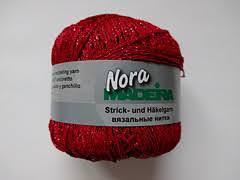 25g "Nora" - Farbe 315 - rot- metallisiertes Häkelgarn