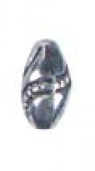 Perle, oval - silber, 15x0,7 mm von Rico Design