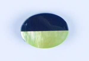Perle, Perlmutt, ovale Linse - beige/ schwarz von Rico Design