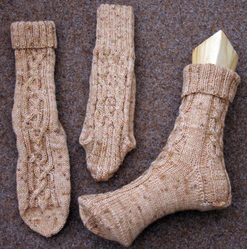 1 Paar handgestrickte rustikale Stiefel-Socken - Größe 38/39