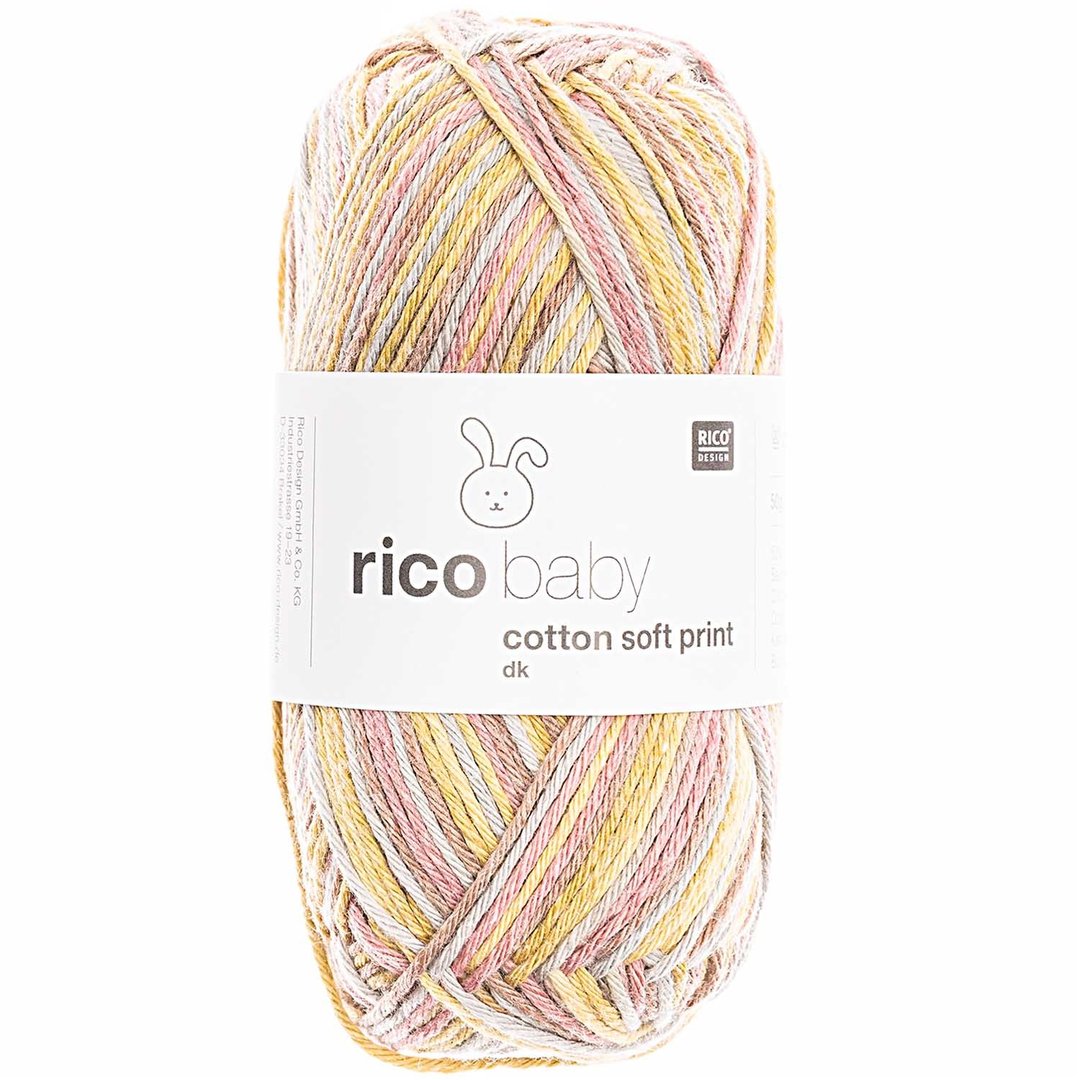 50g Rico Baby Cotton Soft Print dk-feine Baumwolle für Babymode