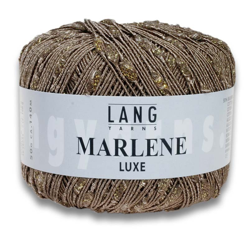 50g "Marlene Luxe"-Eleganz aus hochw. Baumwolle mit zarten Noppen u. goldenen Lurex durchbrochen