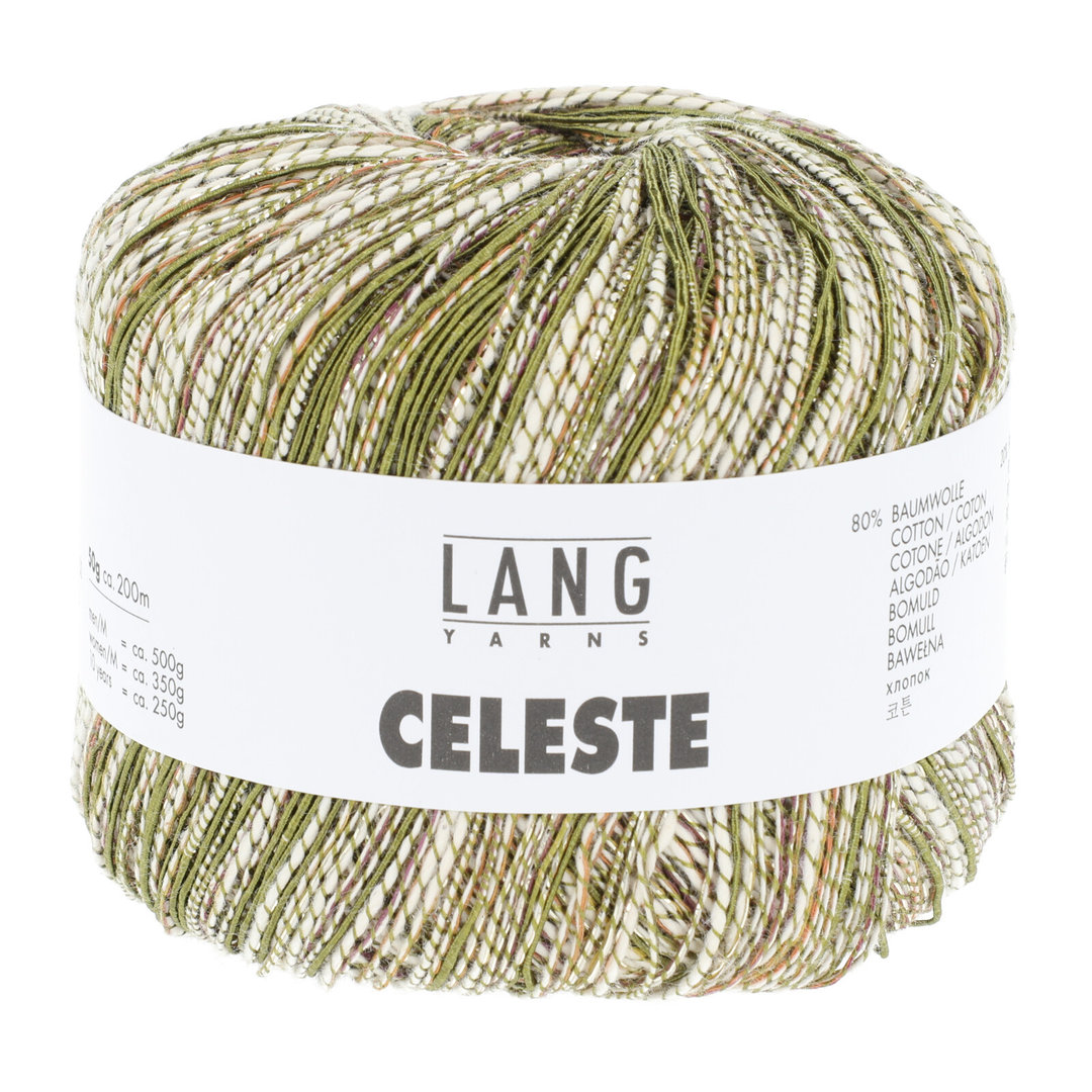 50g "Celeste"- Garn dessen leuchtende, glänzende Farben an Edelsteine erinnern