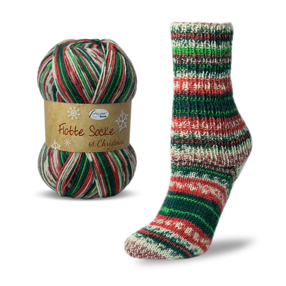 150g Flotte Socke Christmas Edition 2023 - 6-fädig - 6.Edition in weihnachtlichem Look