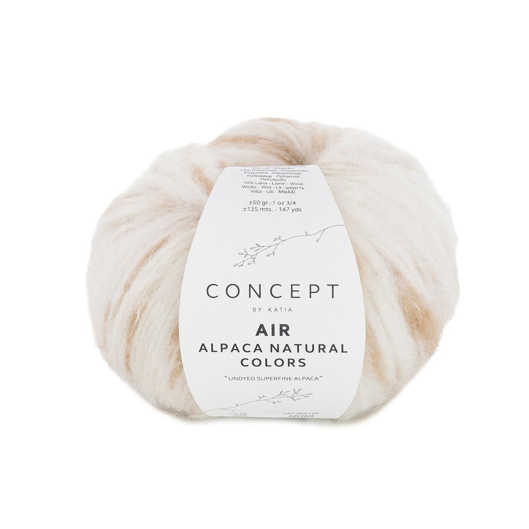 Concept 50g "Air Alpaca" - ein herrliches ungefärbtes Garn mit aufgerautem Effekt